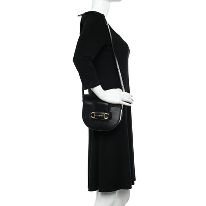 Gucci Azalea Calfskin Mini Horsebit 1955 Rounded Shoulder Bag Black 2 of 10