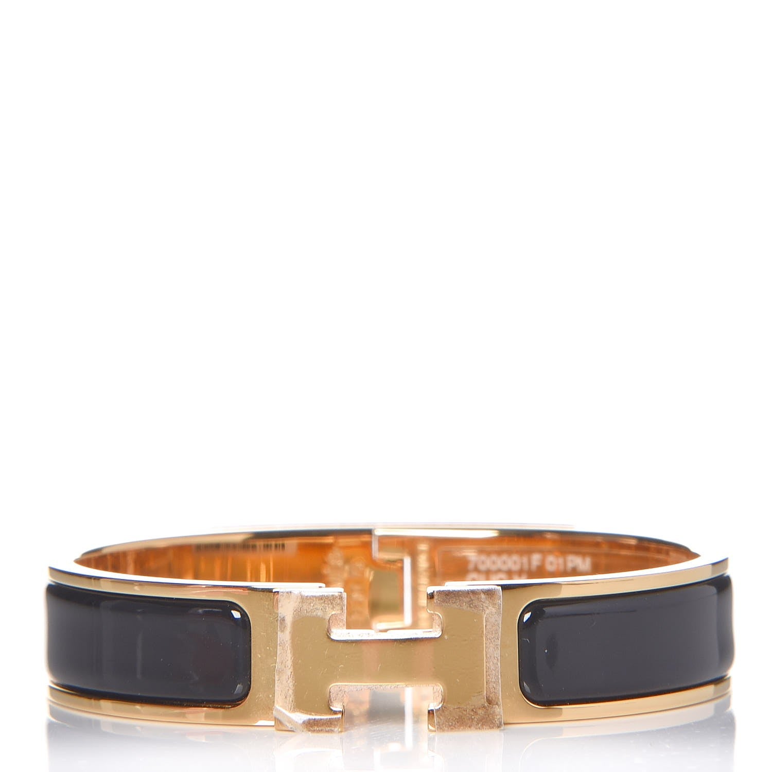 Hermes Enamel Narrow Clic Clac H Bracelet PM Black 1 of 7