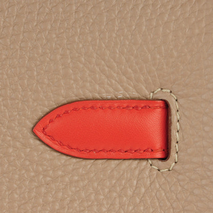 Hermes Taurillon Clemence Swift Tri-Color Birkin 35 Sanguine Gris Tourterelle Moutarde 22 of 23