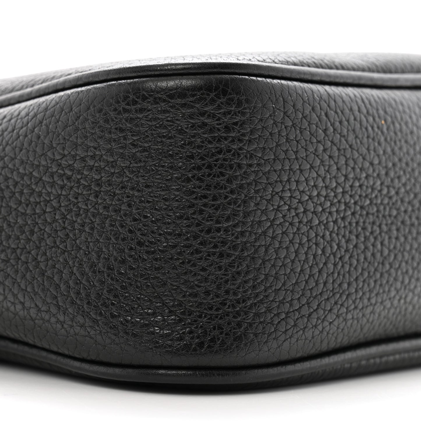 Pebbled Calfskin Small Soho Disco Bag Black