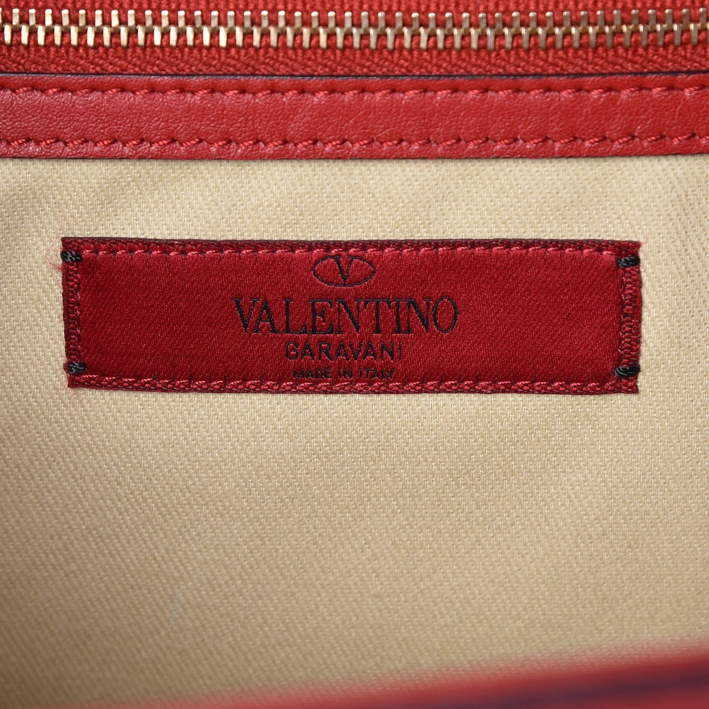 Vitello Large Glam Lock Rockstud Flap Red