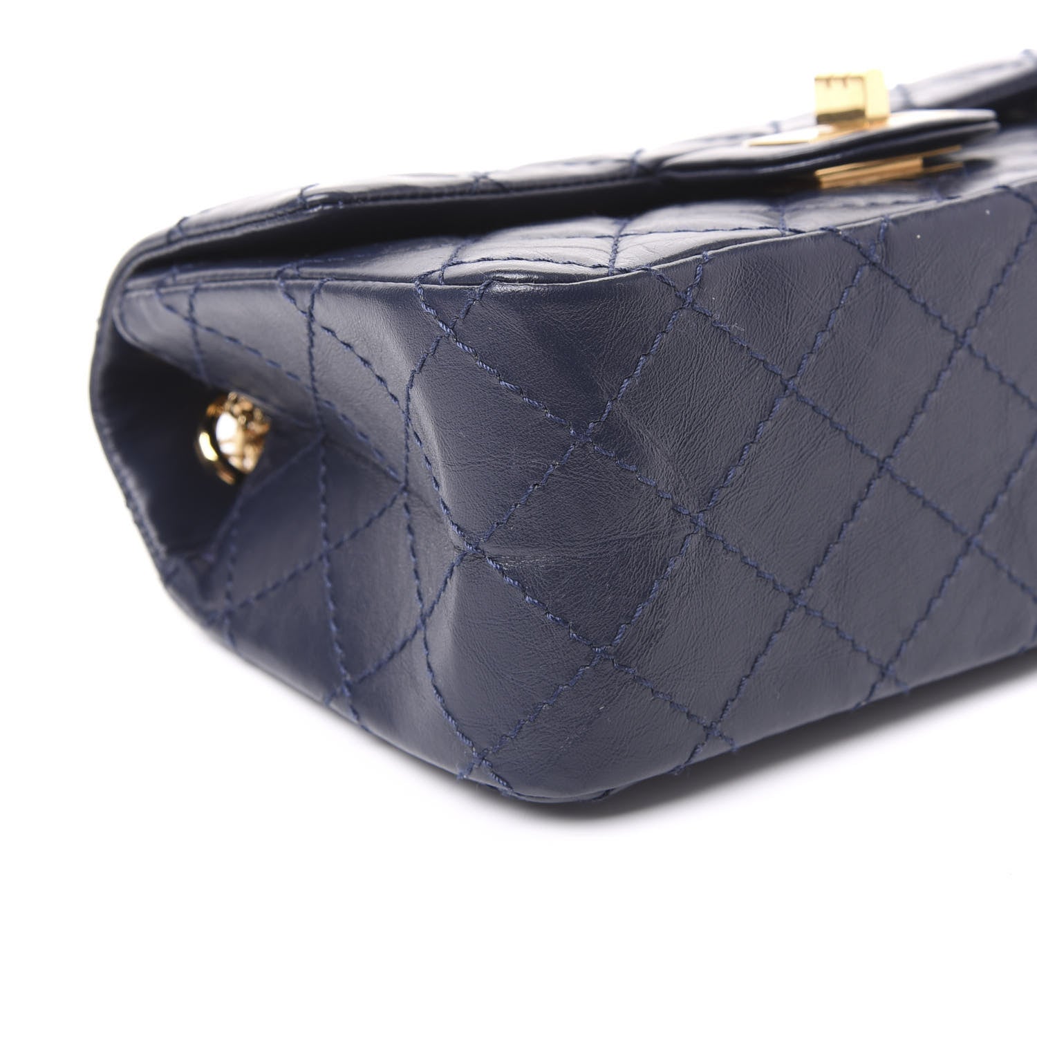 Chanel Aged Calfskin Quilted 2.55 Reissue Mini Flap Navy 5 of 9