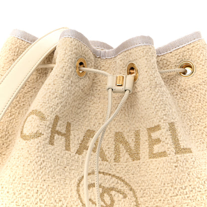 Chanel Lurex Boucle Deauville Drawstring Bucket Bag Ivory 8 of 11