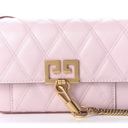 Givenchy Goatskin Quilted GV3 Mini Pocket Convertible Bag Pale Pink 9 of 9