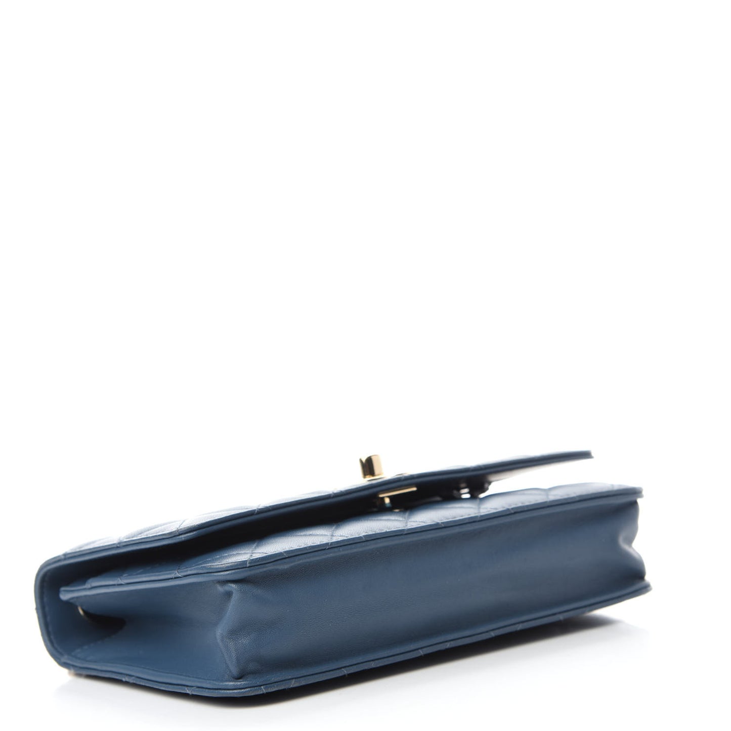 Lambskin Quilted Trendy CC Wallet On Chain WOC Blue