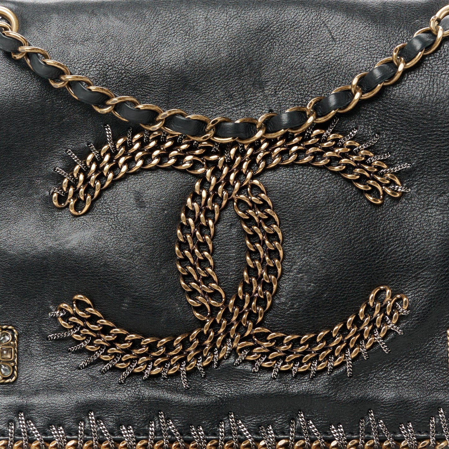 Calfskin Chain CC Byzance Flap Black