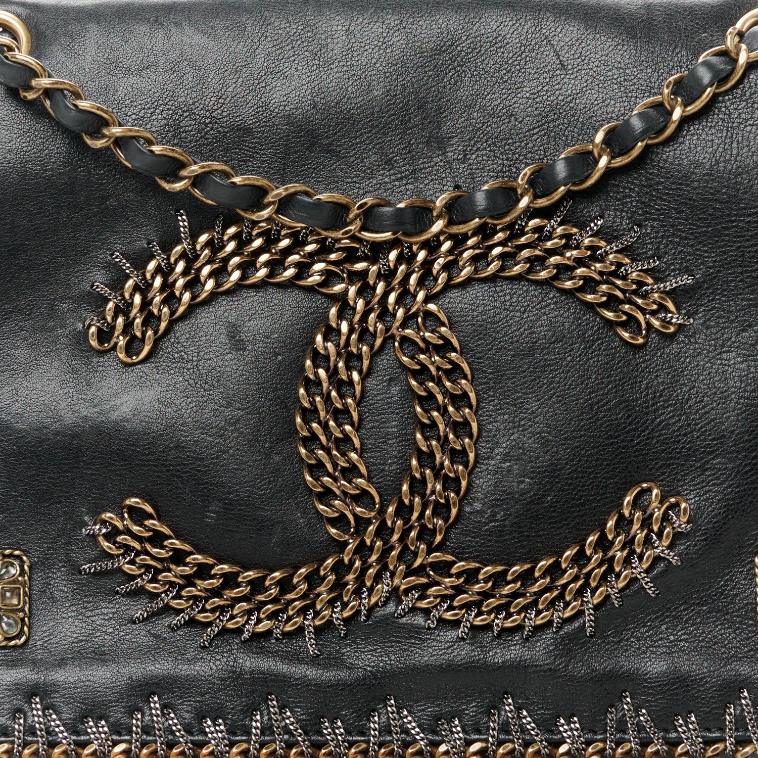 Chanel Calfskin Chain CC Byzance Flap Black 8 of 10