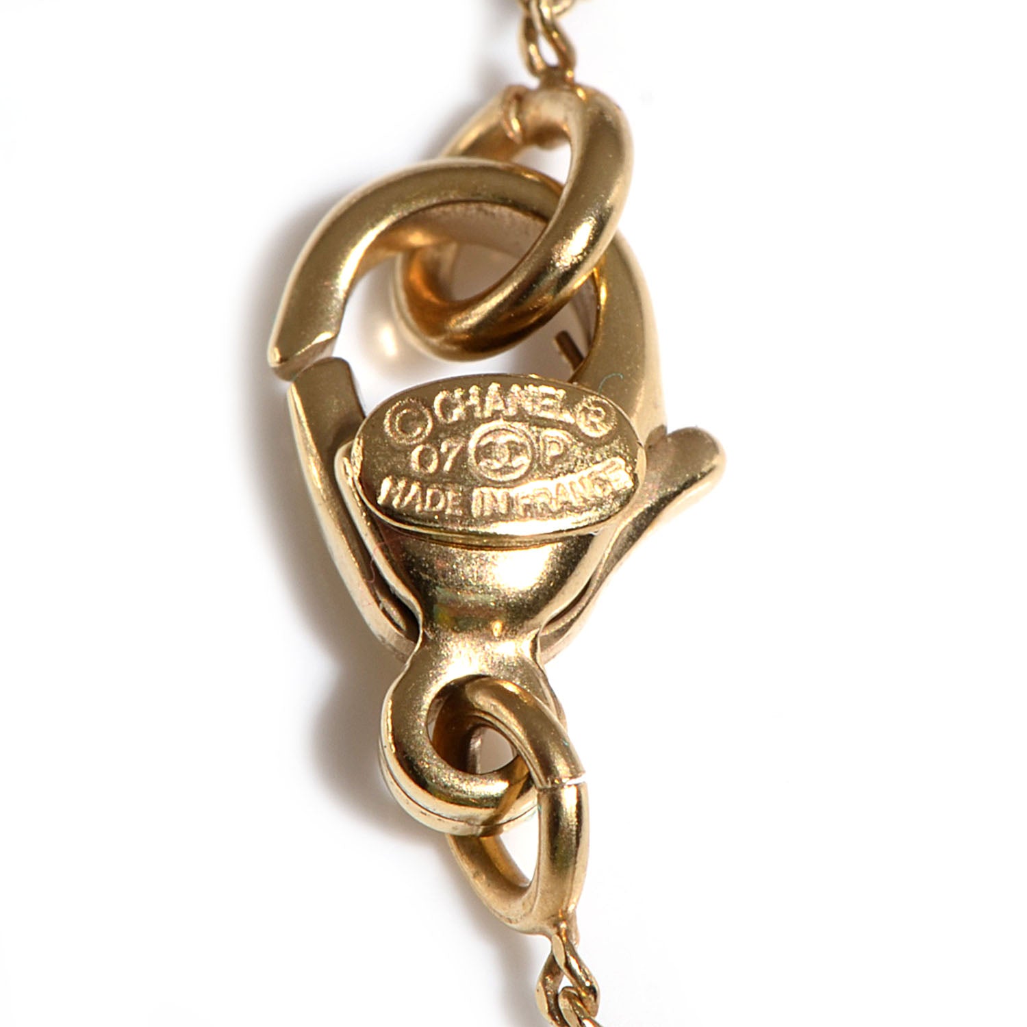 Chanel Enamel CC Ladybug Necklace Pink White Gold 4 of 5