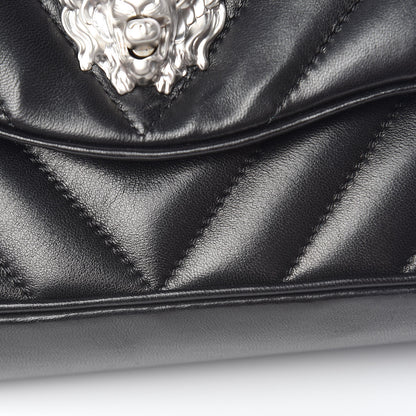 Chanel Lambskin Chevron Jumbo Leo Lion Flap Black 15 of 19