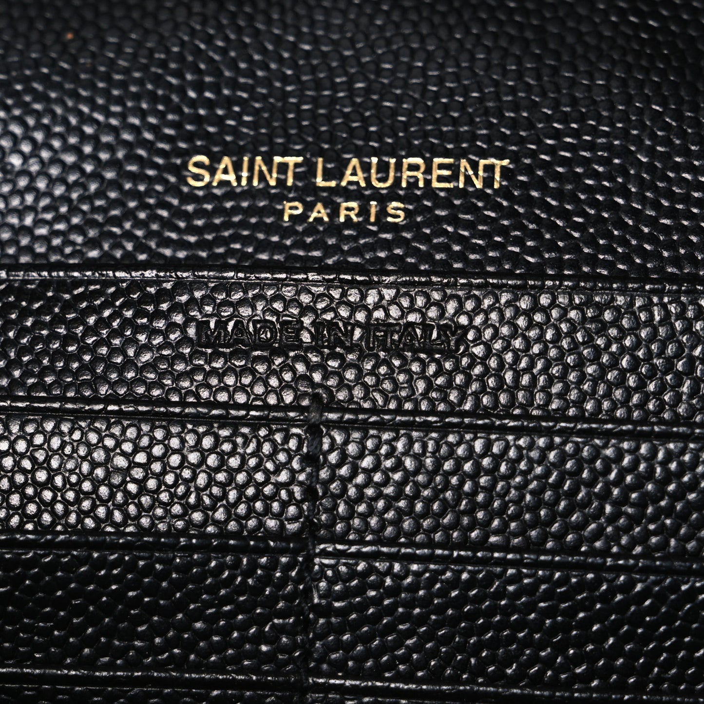 Grain De Poudre Matelasse Chevron Monogram Chain Wallet Black