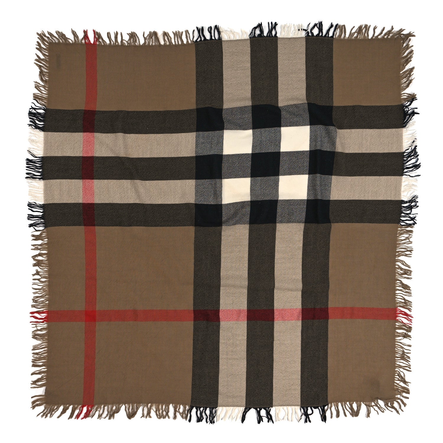 Burberry Wool Silk Gauze Giant Check Lightweight Scarf Archive Beige 1 of 3