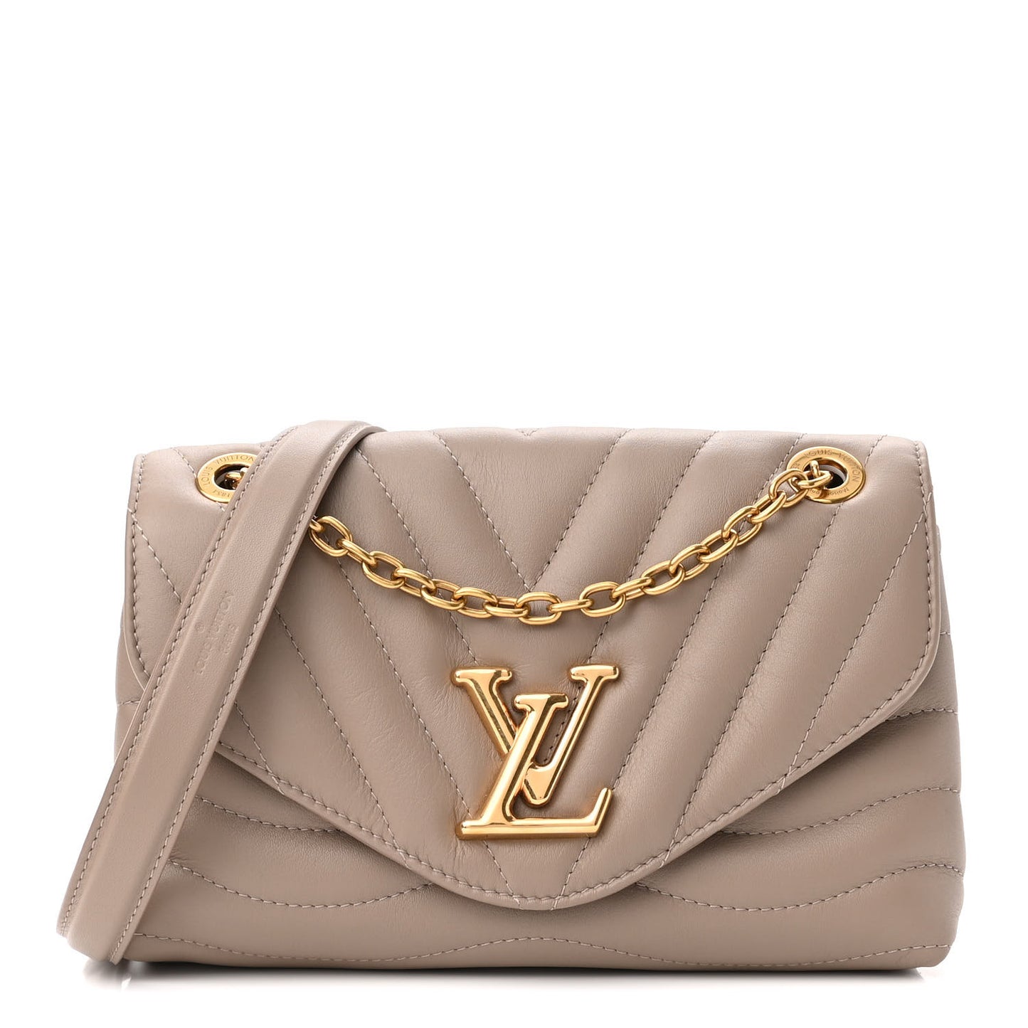 Calfskin LV New Wave Chain Bag Taupe