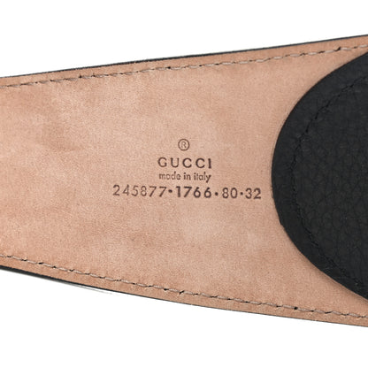 Gucci Calfskin Horsebit Belt 80 32 Black 3 of 5