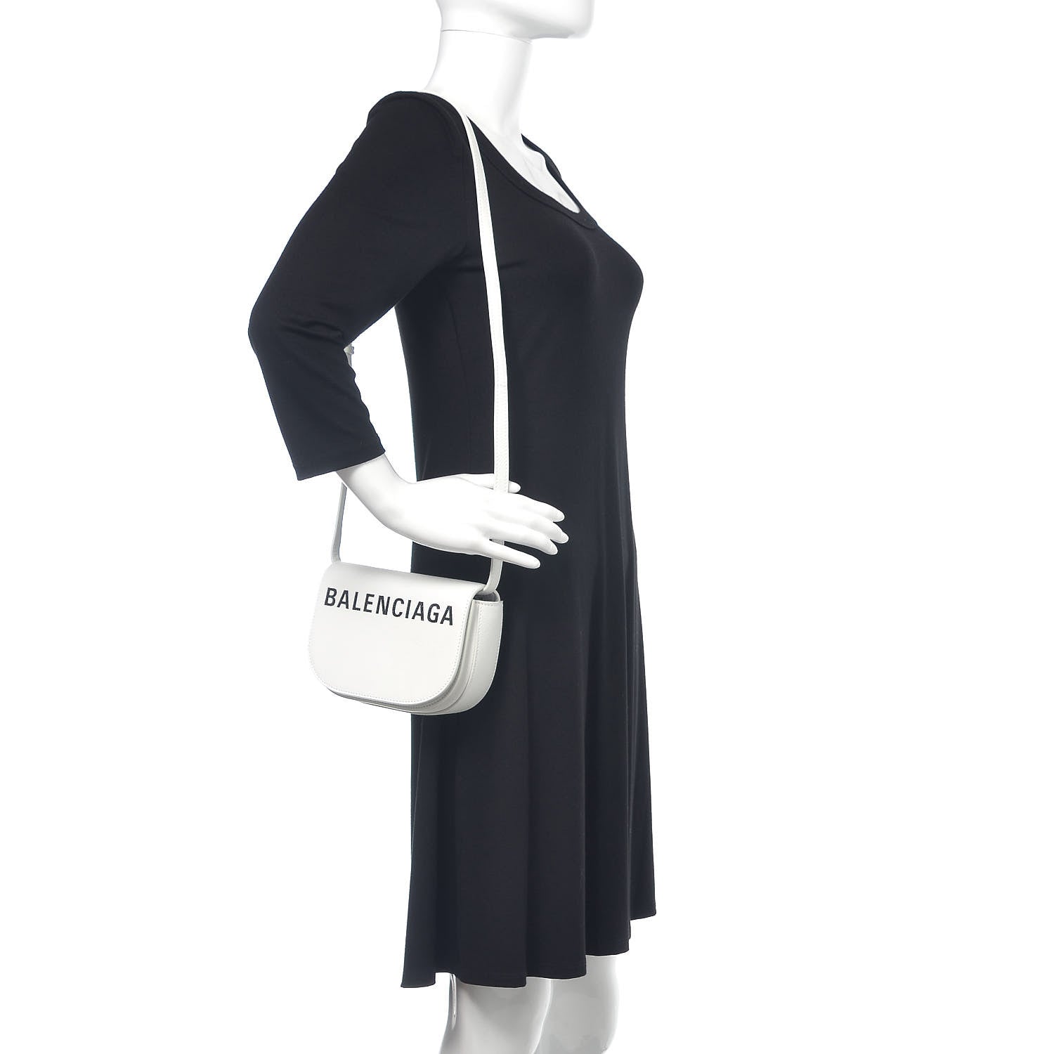 Balenciaga Grained Calfskin Logo Print Ville Day Bag XS White 2 of 9