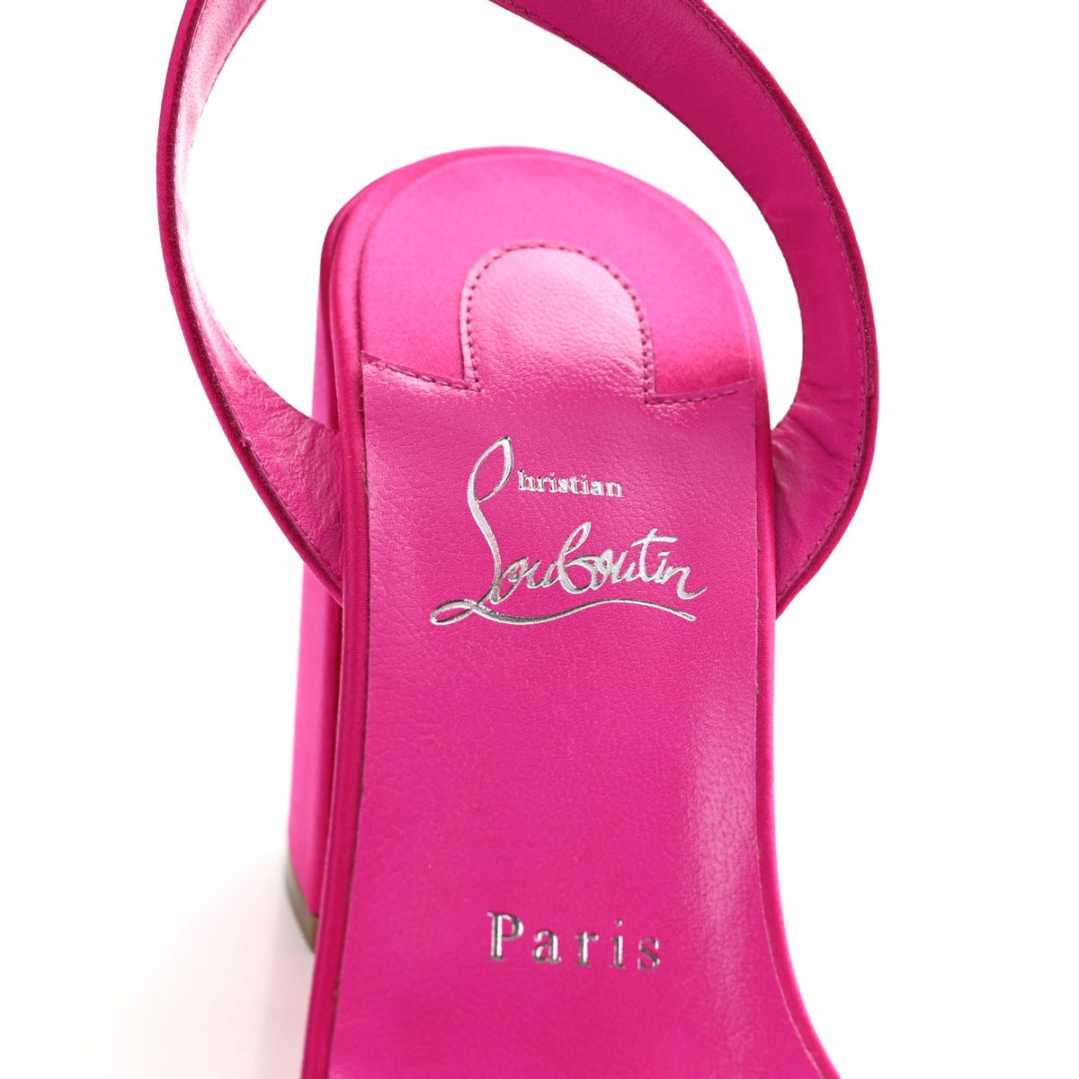 Christian Louboutin Satin Miss Sabina 85 Sandals 39 Holly Pink 8 of 9
