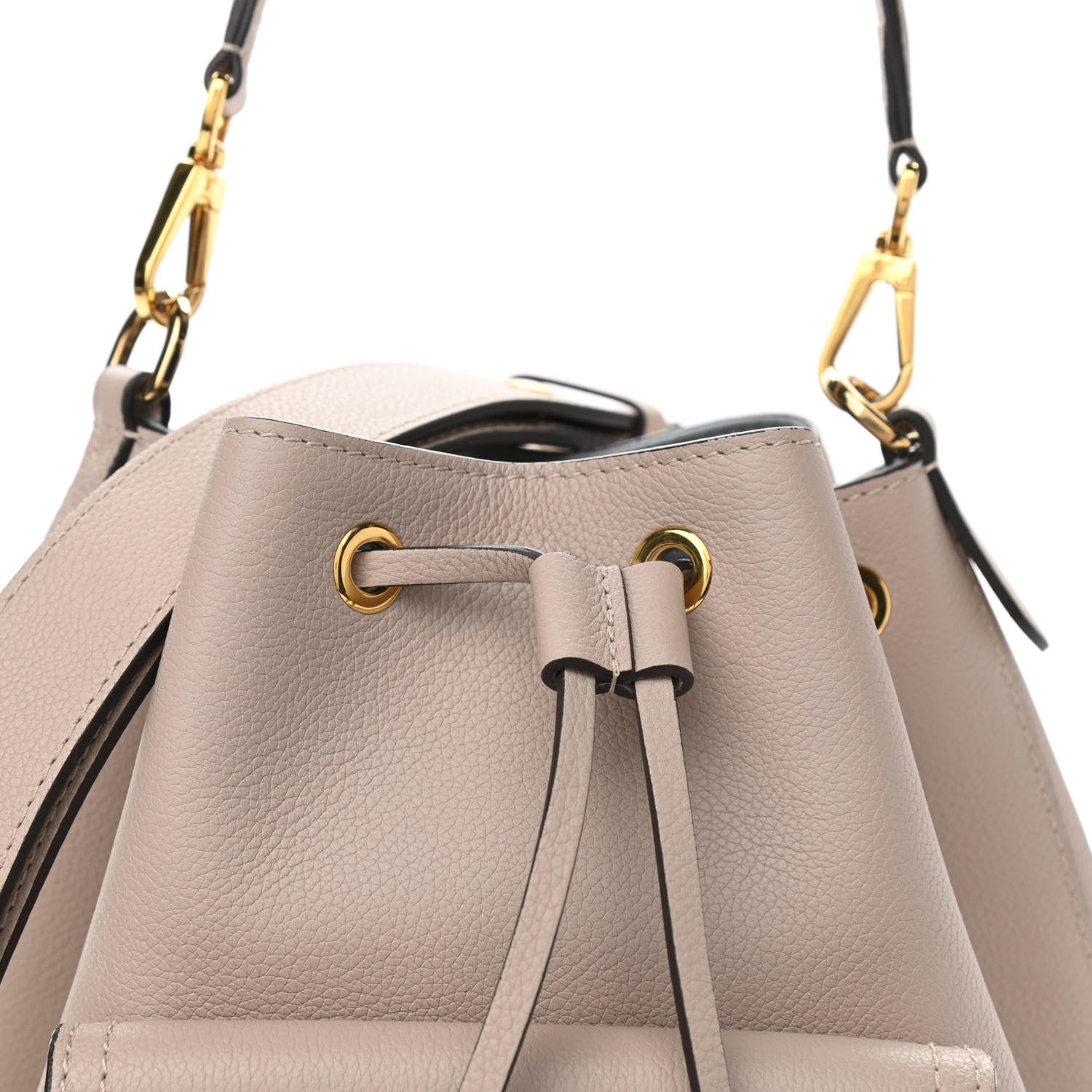 Louis Vuitton Grained Calfskin Lockme Bucket Greige 7 of 9