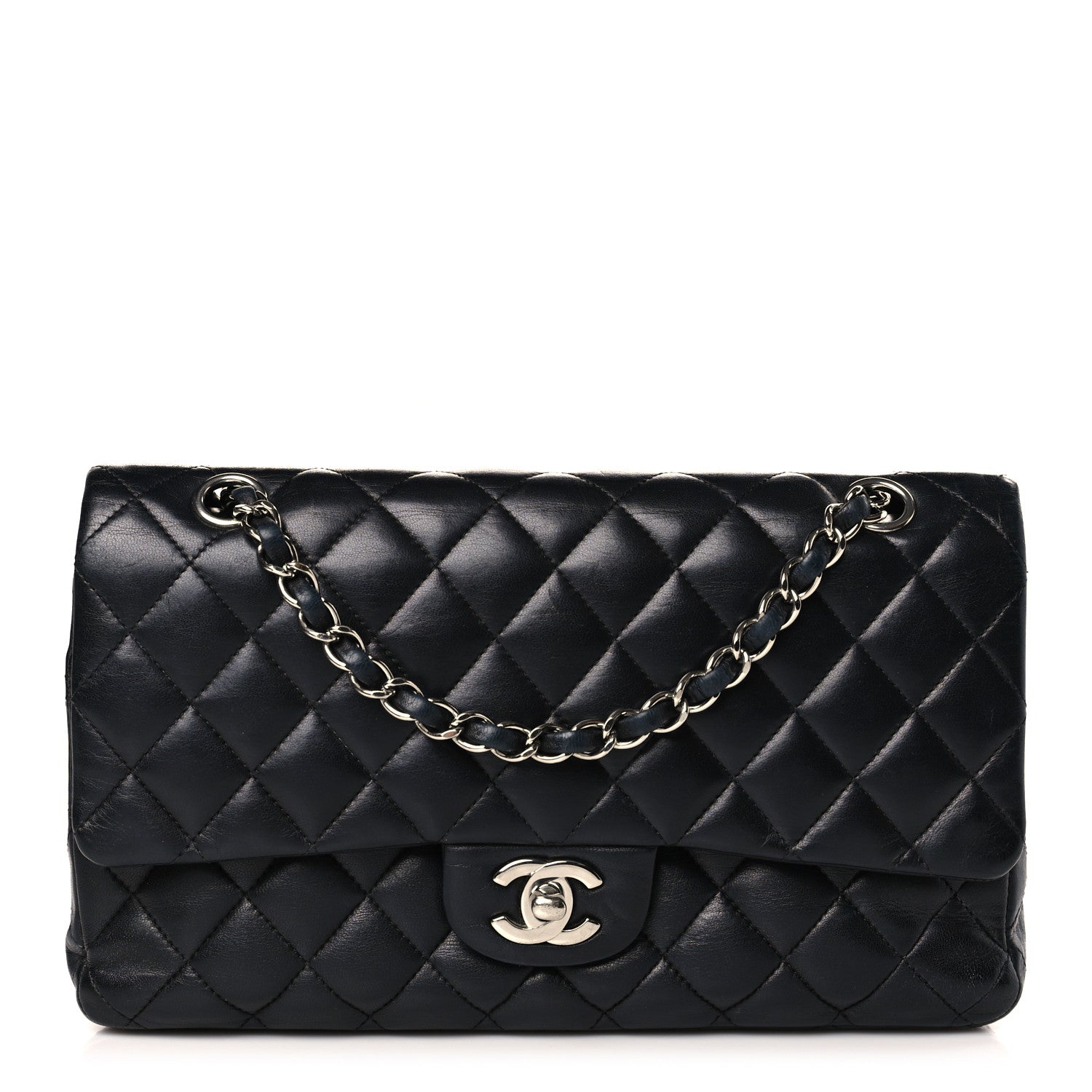 Chanel Lambskin Quilted Medium Double Flap Black 1 of 9