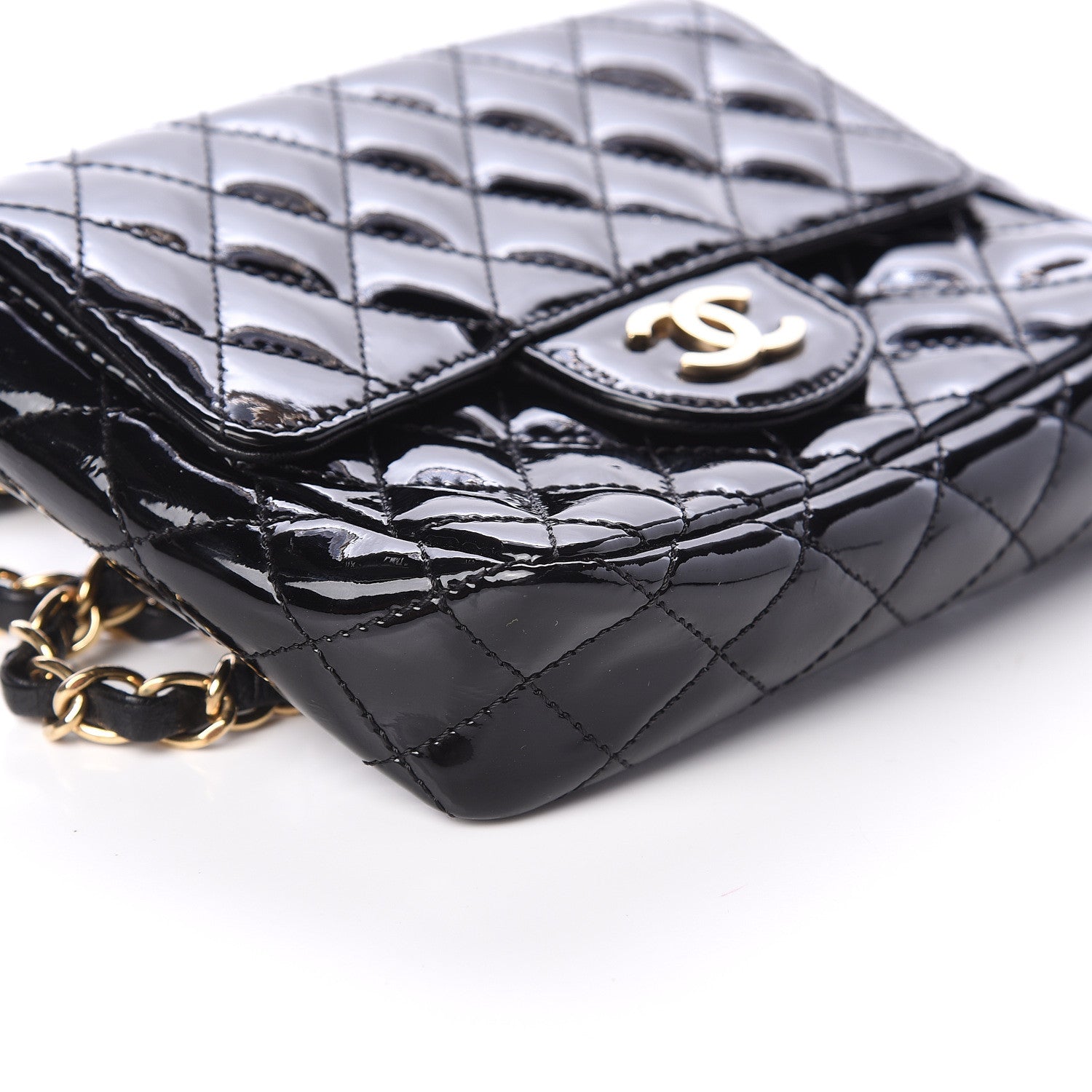 Chanel Patent Calfskin Quilted Mini Square Flap Black 7 of 8