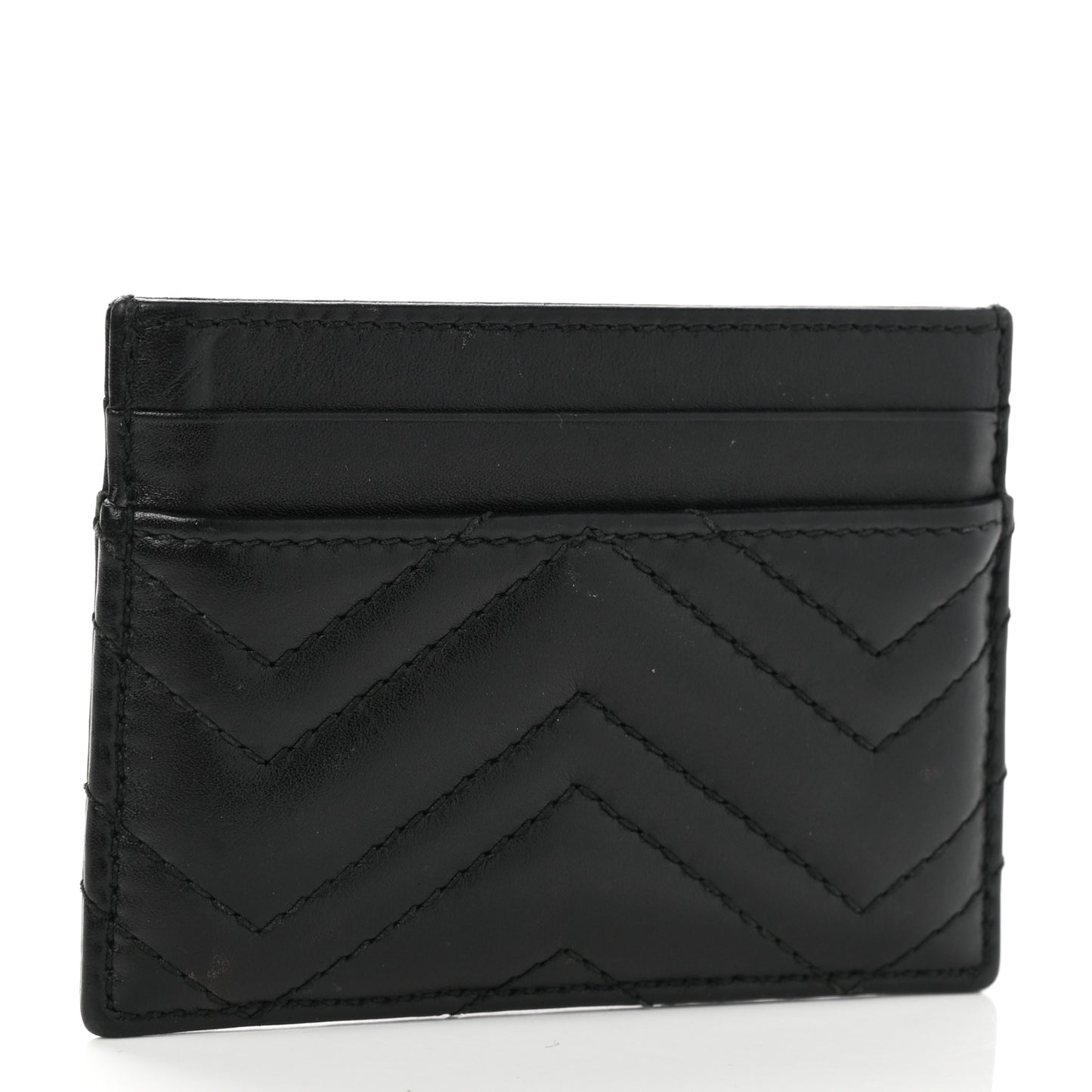 Calfskin Matelasse GG Marmont Card Holder Black