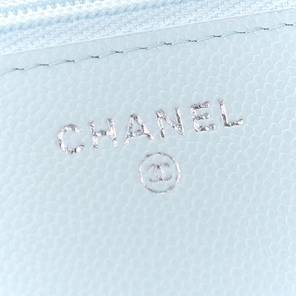 Chanel Caviar Quilted Wallet On Chain WOC Light Blue 6 of 10