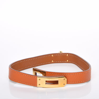 Hermes Epsom Kelly Double Tour Bracelet XS Orange 4 of 5
