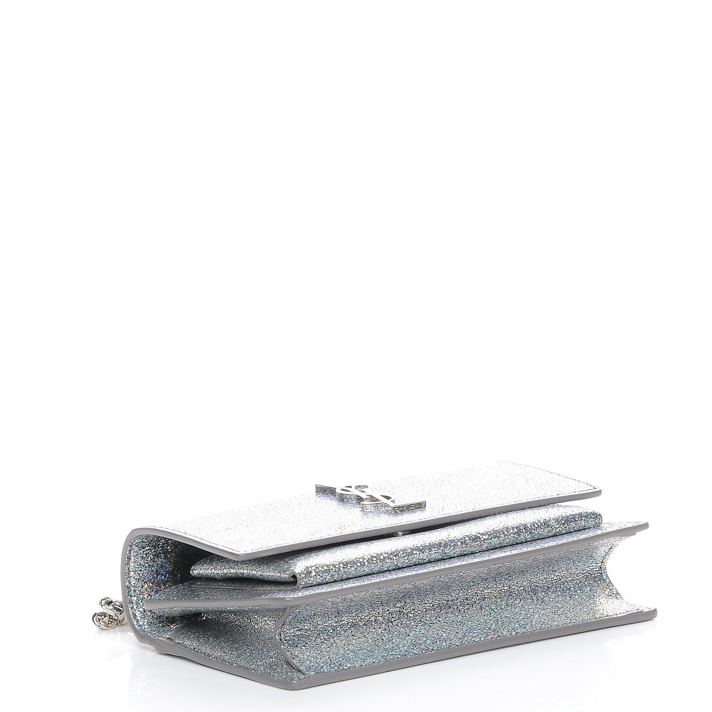 Metallic Crackled Calfskin Monogram Sunset Chain Wallet Star Light