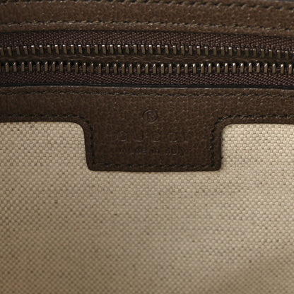 Gucci GG Supreme Monogram Textured Dollar Calfskin Web Ophidia Wristlet Shoulder Bag Beige Ebony New Acero 6 of 10
