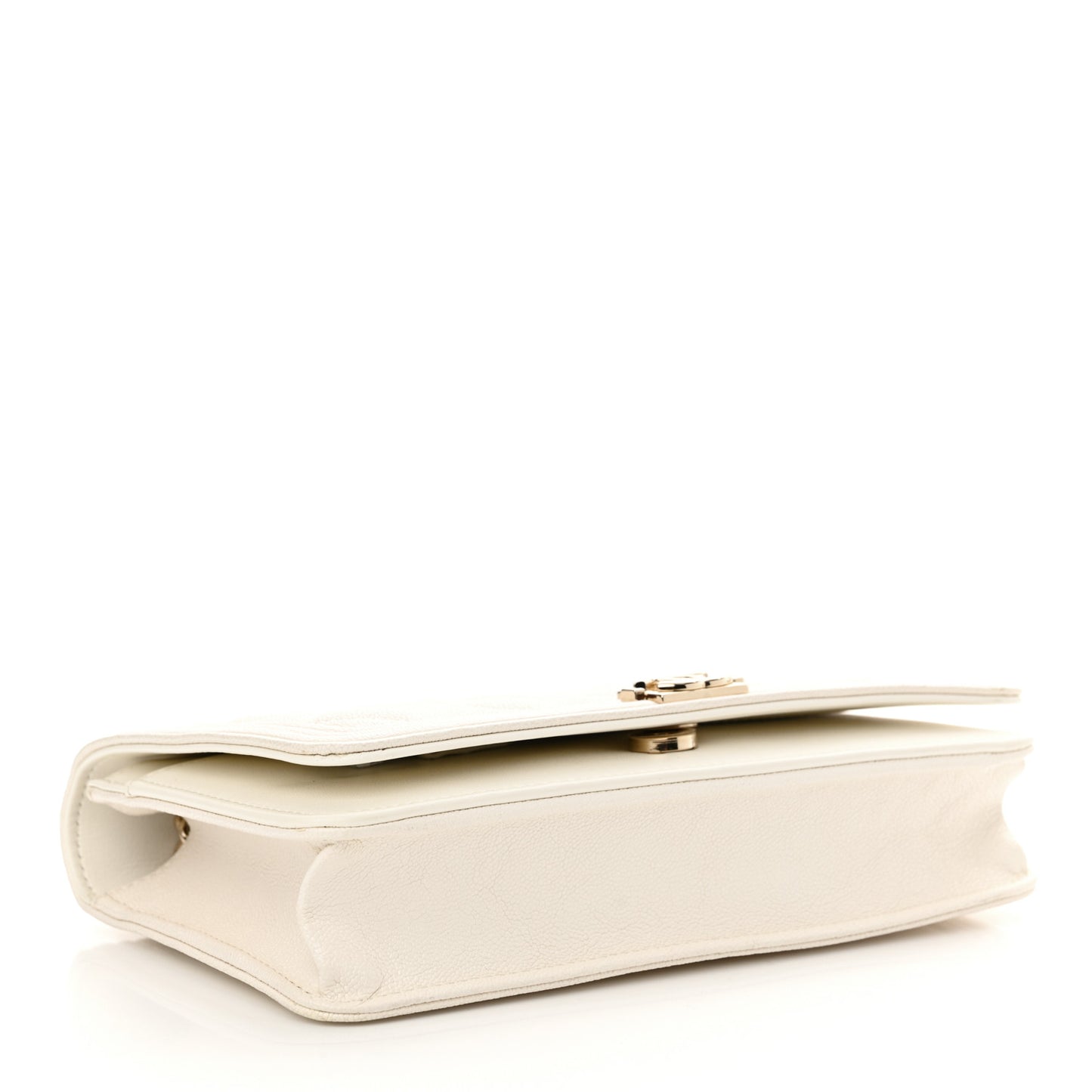 Caviar Quilted Boy Wallet On Chain WOC White