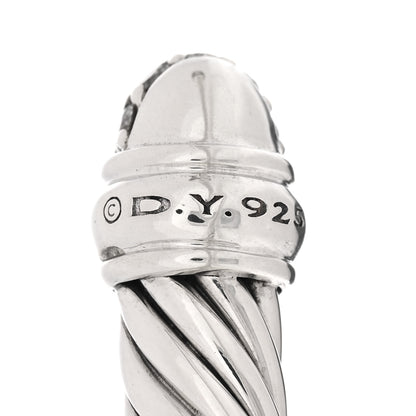 David Yurman Sterling Silver Pave Diamond 5mm Cable Classics Bracelet 3 of 3