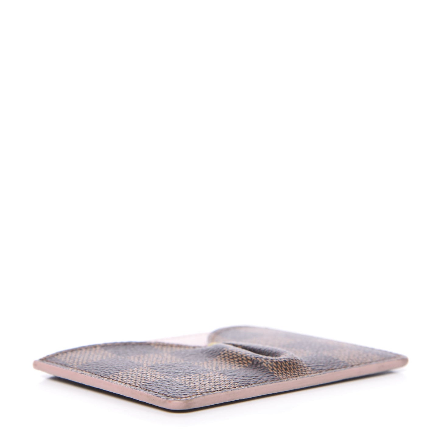 Damier Ebene Caissa Card Holder Rose Ballerine
