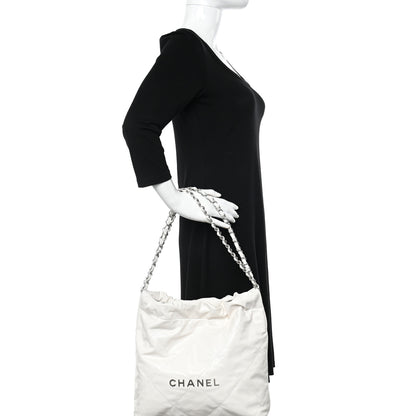 Chanel Shiny Calfskin Quilted Small Chanel 22 White 2 of 12