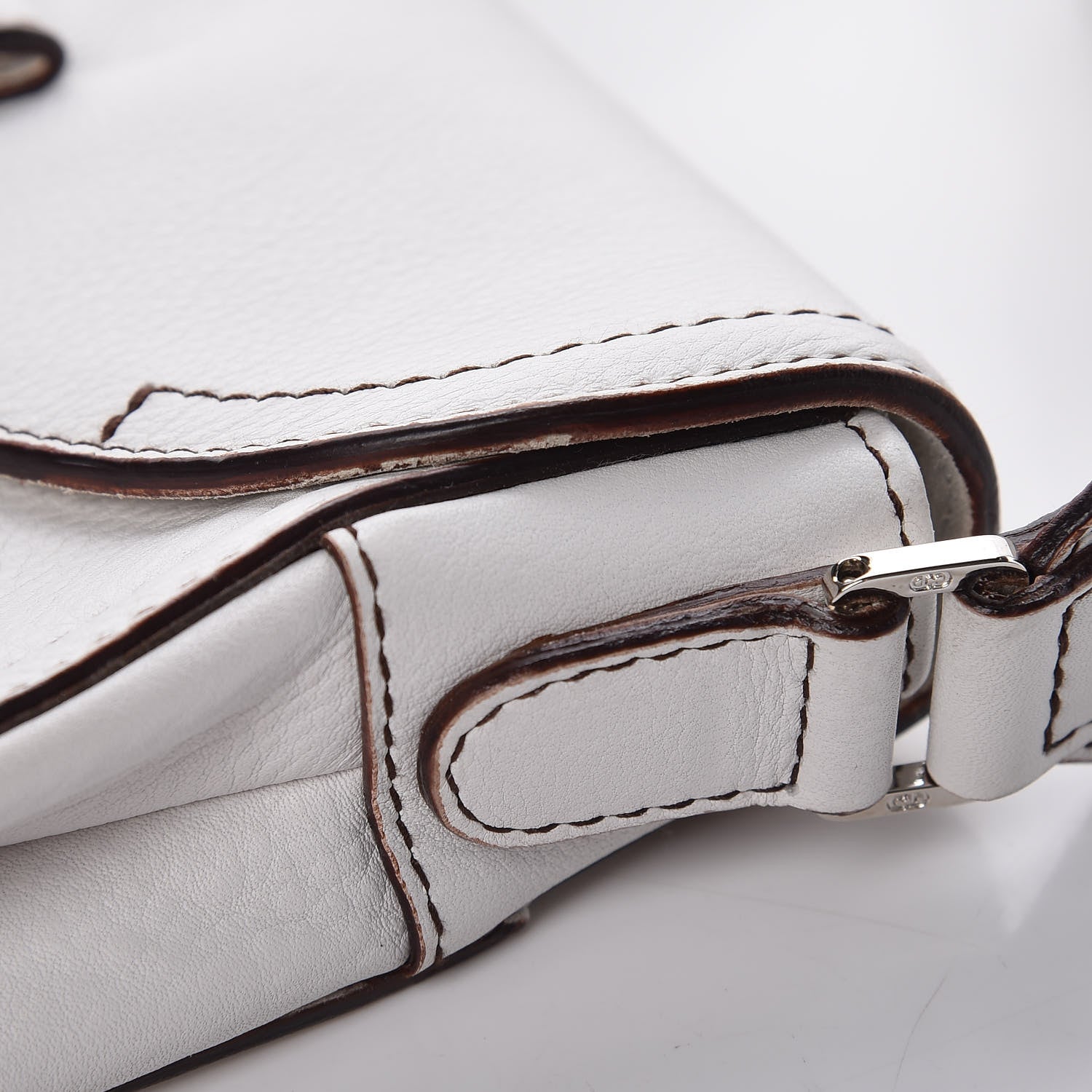 Christian Dior Calfskin Saddle Bag White 12 of 16