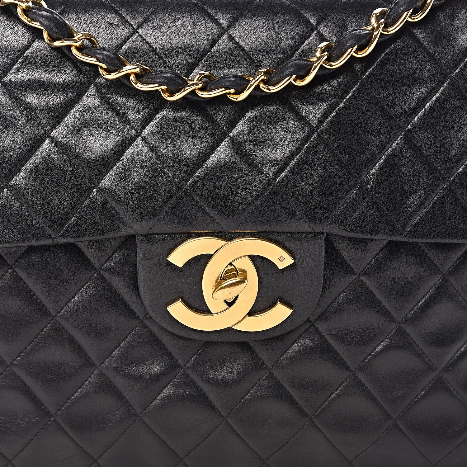 Chanel Lambskin Quilted XL Jumbo Single Flap Black 13 of 13