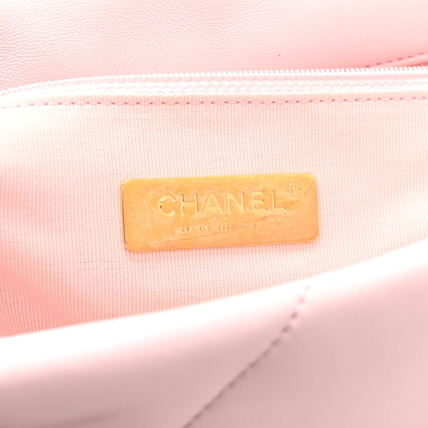 Lambskin Quilted Medium Chanel 19 Flap Light Pink