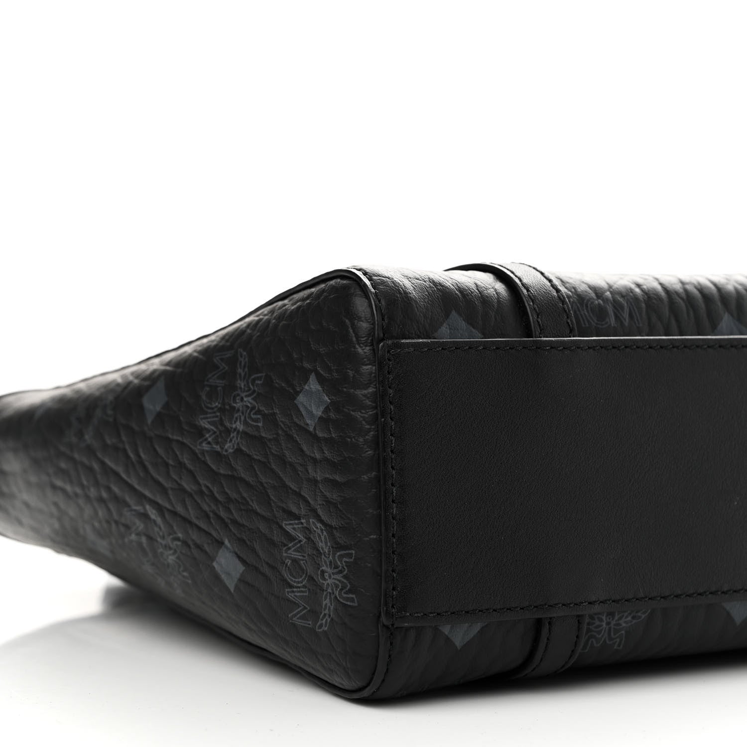 MCM Visetos Mini Aren Top Zip Shopper Tote Black 8 of 9