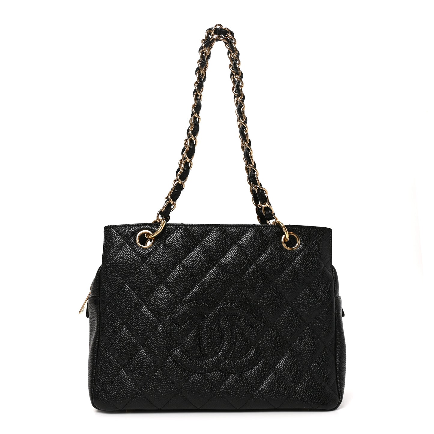 Caviar Quilted Petit Timeless Tote PTT Black