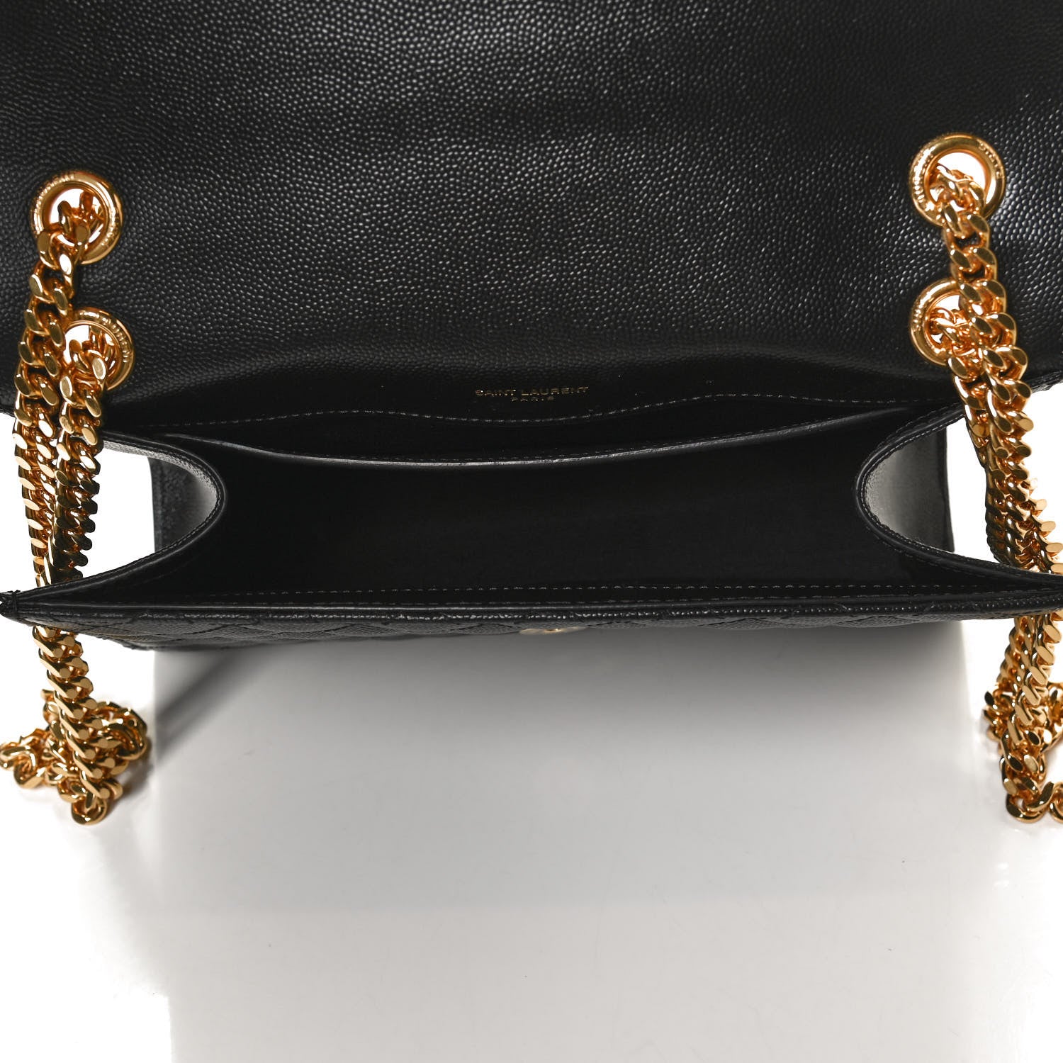 Saint Laurent Grain De Poudre Textured Mixed Matelasse Triquilt Medium Monogram Satchel Black 5 of 10