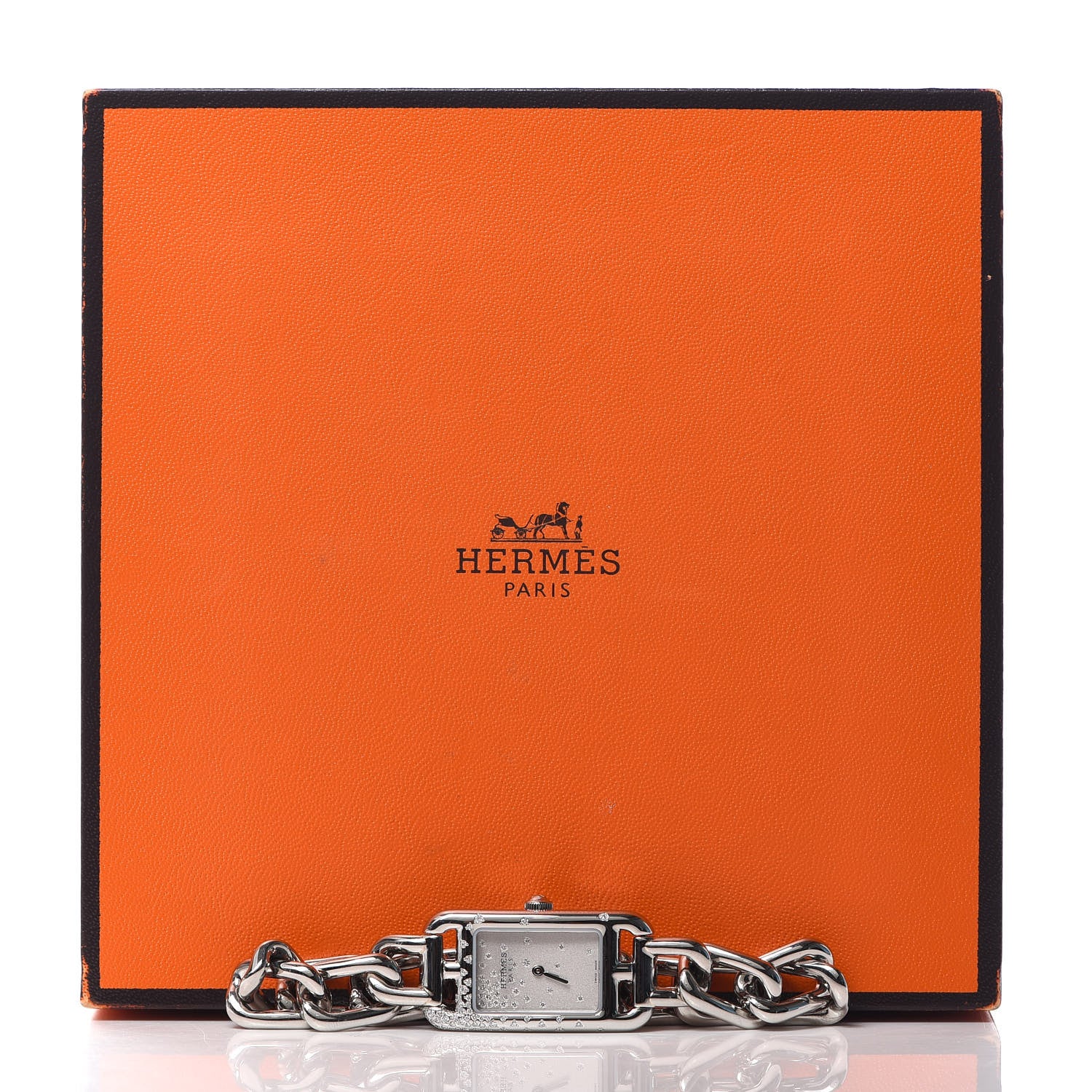 Hermes Stainless Steel Diamond 17mm Nantucket Jete De Diamants Quartz Watch 5 of 5