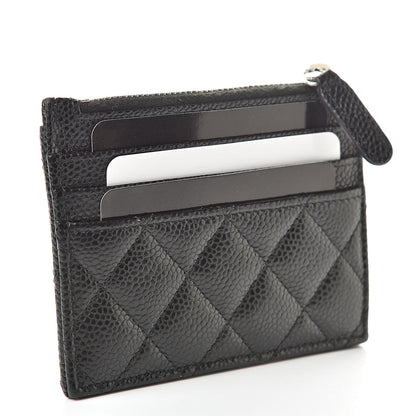 Chanel Caviar Quilted CC Zip Card Holder Black 3 of 8