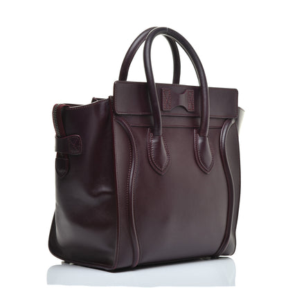 Celine Smooth Calfskin Mini Luggage Burgundy 3 of 8