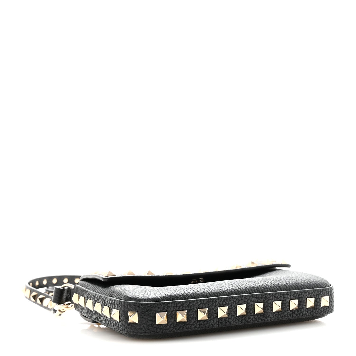 Valentino Garavani Grainy Calfskin Rockstud Crossbody Pouch Black 4 of 10
