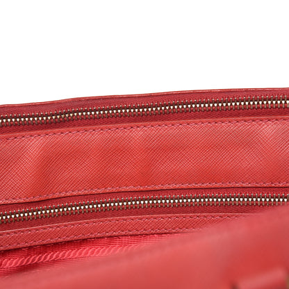 Prada Saffiano Lux Large Galleria Double Zip Tote Fuoco 7 of 17