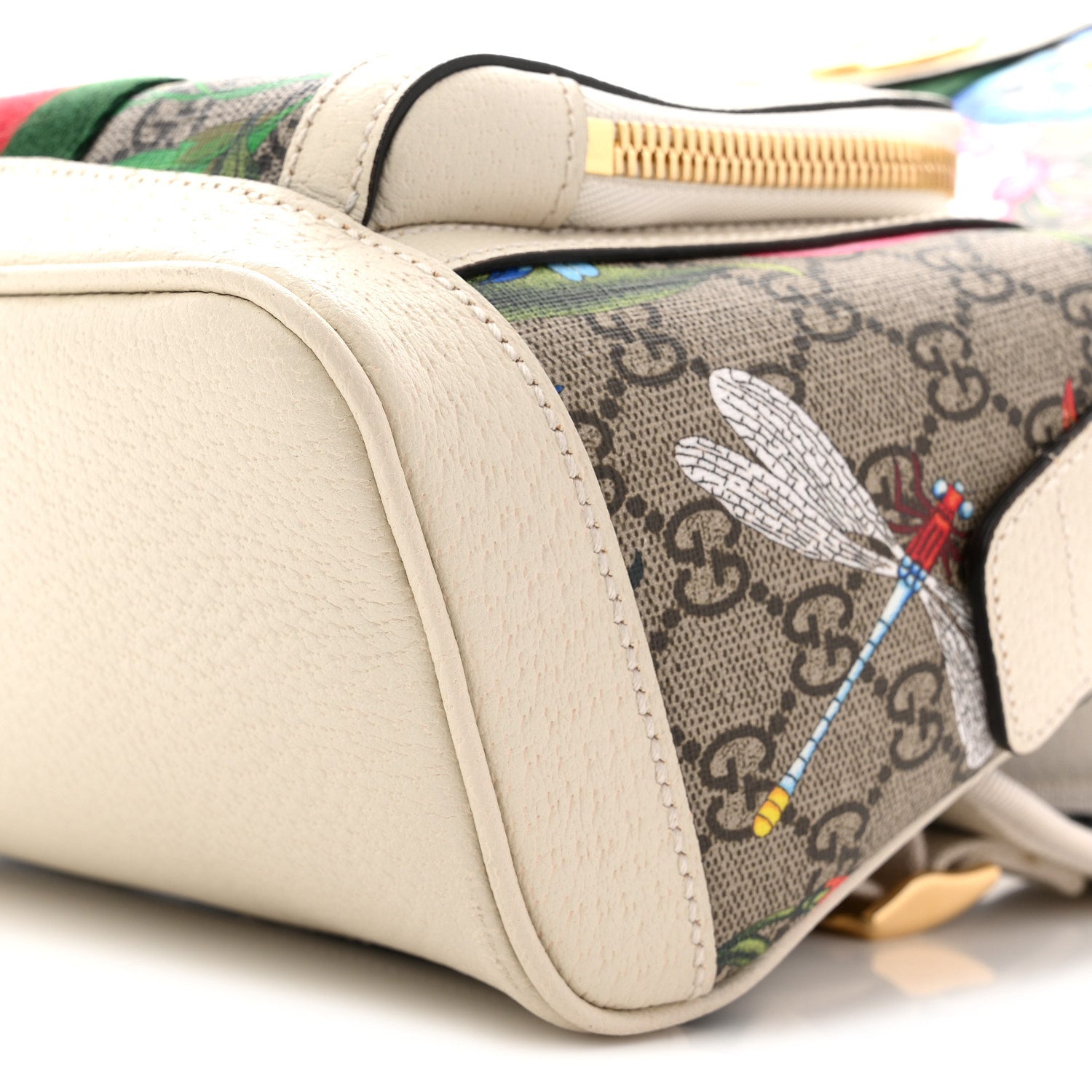 Gucci GG Supreme Monogram Flora Web Small Ophidia Day Backpack White 10 of 13
