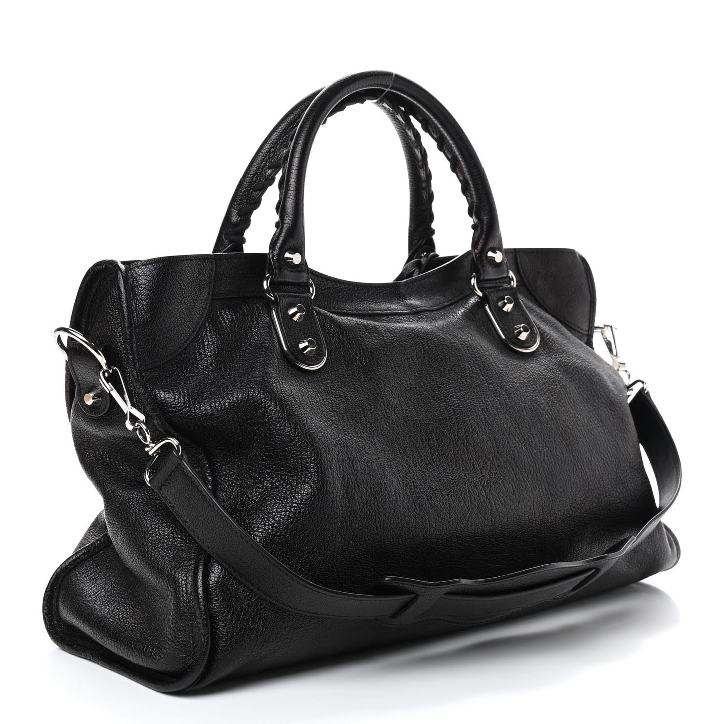 Chevre Silver Metallic Edge Hardware City Black