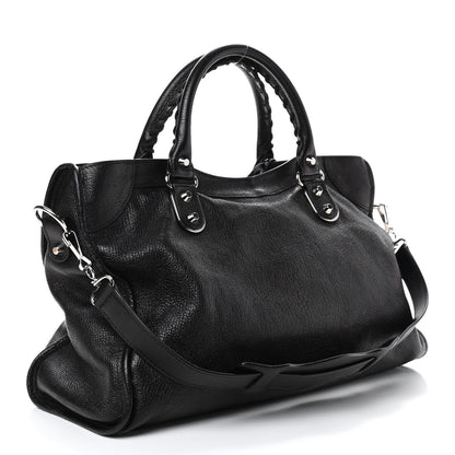 Balenciaga Chevre Silver Metallic Edge Hardware City Black 3 of 9