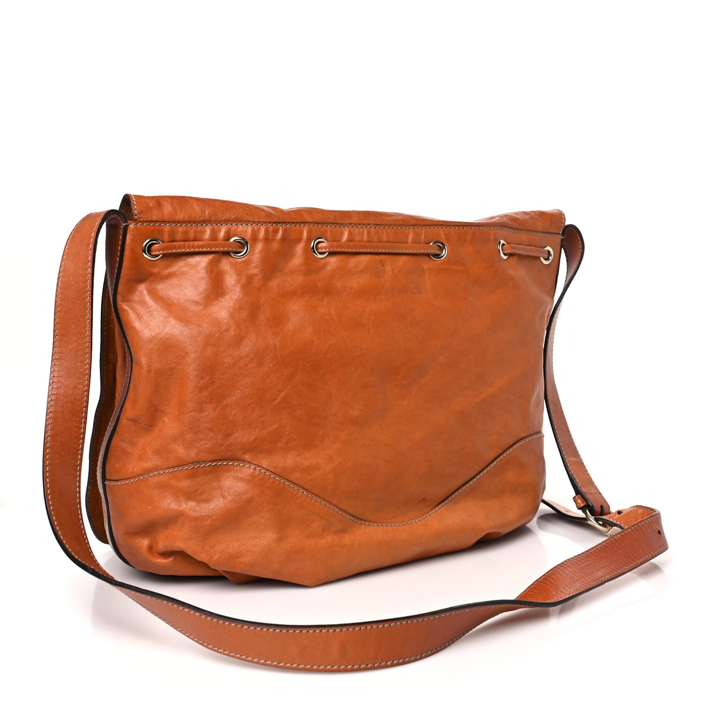 Calfskin Tattoo Heart Tribeca Messenger Bag Tan