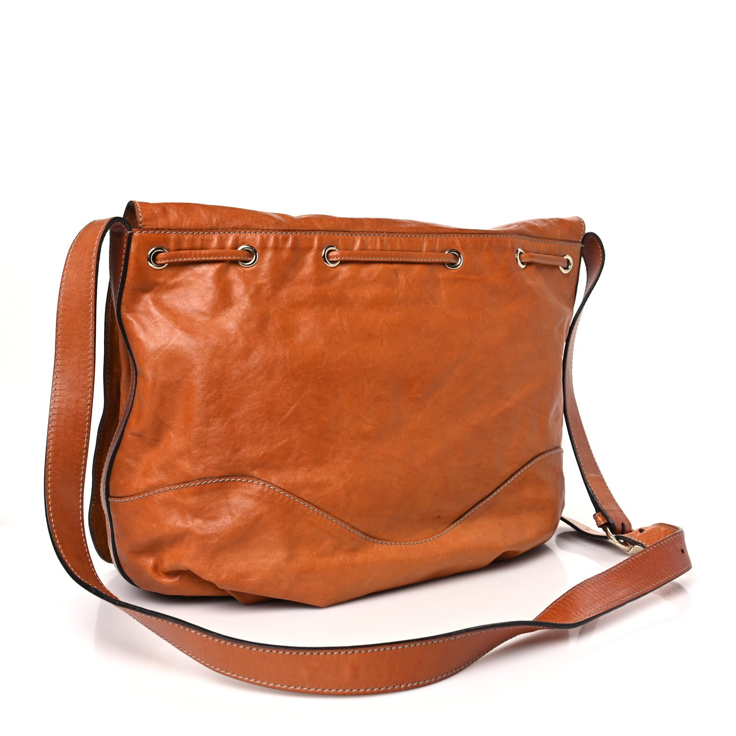 Gucci Calfskin Tattoo Heart Tribeca Messenger Bag Tan 3 of 9