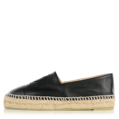 Chanel Lambskin CC Espadrilles 36 Black 1 of 9