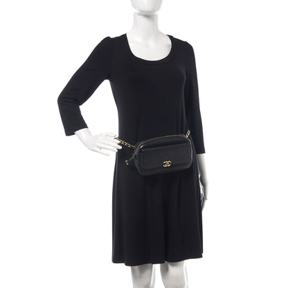 Chanel Calfskin Stitched Casual Trip Waist Bag Black 2 of 11
