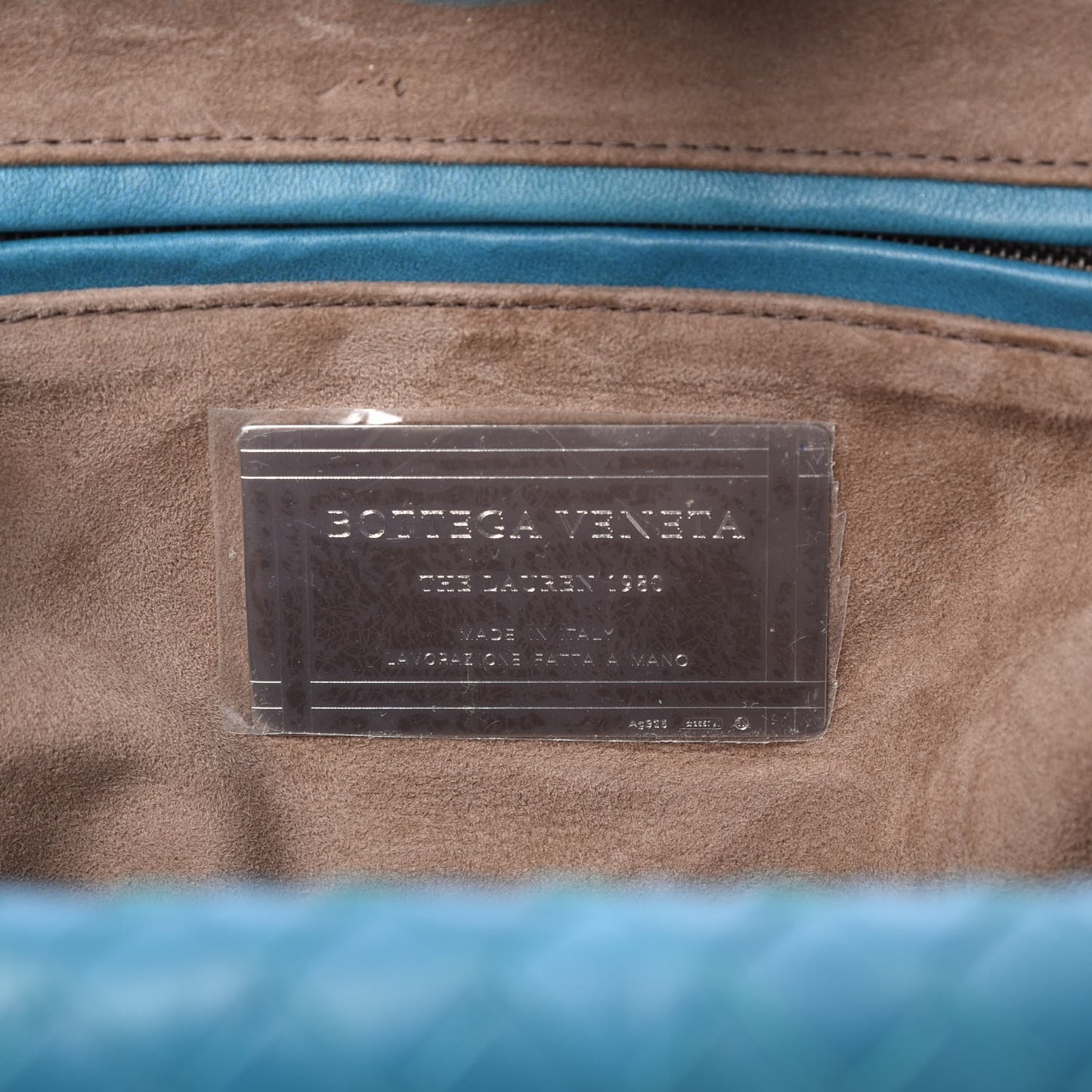 Nappa Intrecciato The Lauren 1980 Clutch Aqua